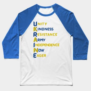 Ukraine - Vertical Acronym, Stand with Ukraine Baseball T-Shirt